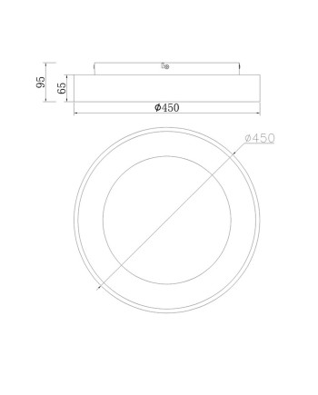 ***OFER/DES*** NISEKO * PLAFÓN REDONDO LED 45 CM - 3000K - NEGRO